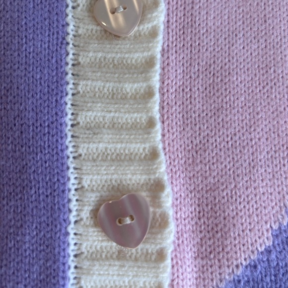 NWT-Sz 2X/3X-Smak Parlour pink & lavender hearts cardigan 💗💜 - Picture 7 of 10